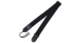 Elastic Guitar Strap with Leather Ends Black