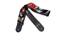 Floral Muse Black Guitar Strap