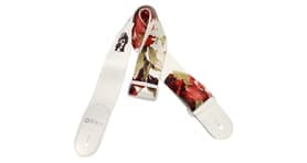 Floral Muse White Guitar Strap