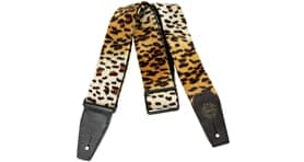 Cheetah Guitar Strap with Leather Ends