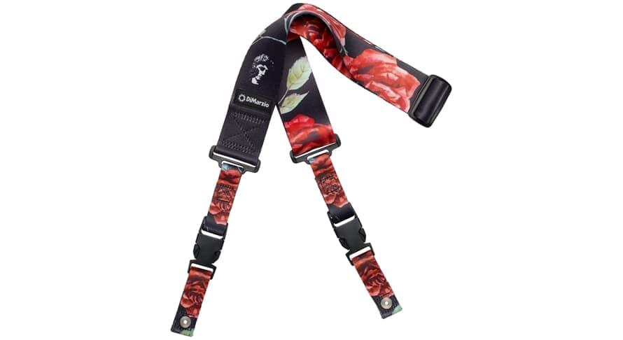 Floral Muse Black ClipLock Guitar Strap