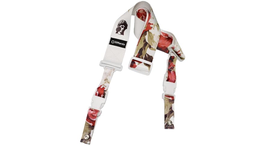 Floral Muse White ClipLock Guitar Strap