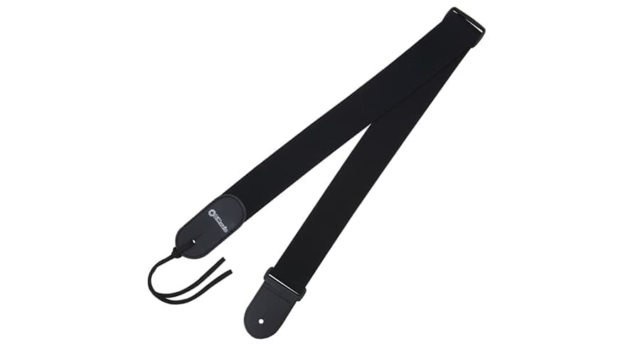Elastic Guitar Strap with Leather Ends Black