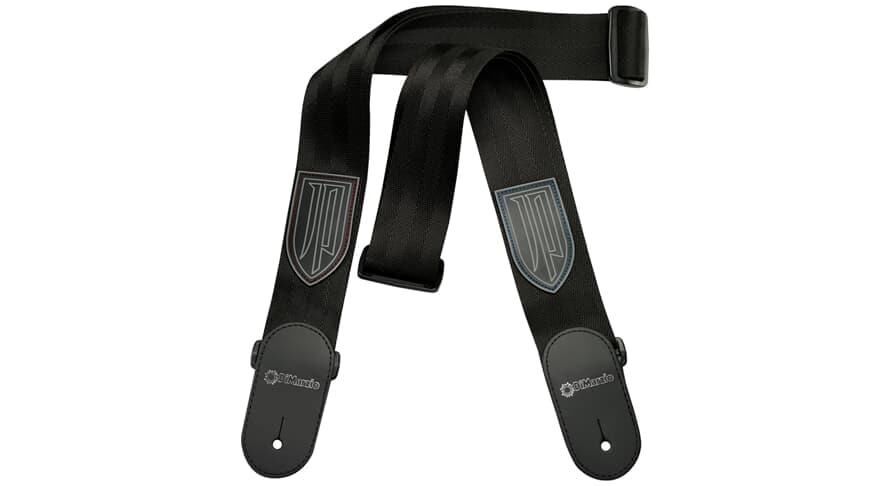 John Petrucci Nylon Guitar Strap with Leather Ends Black / Red
